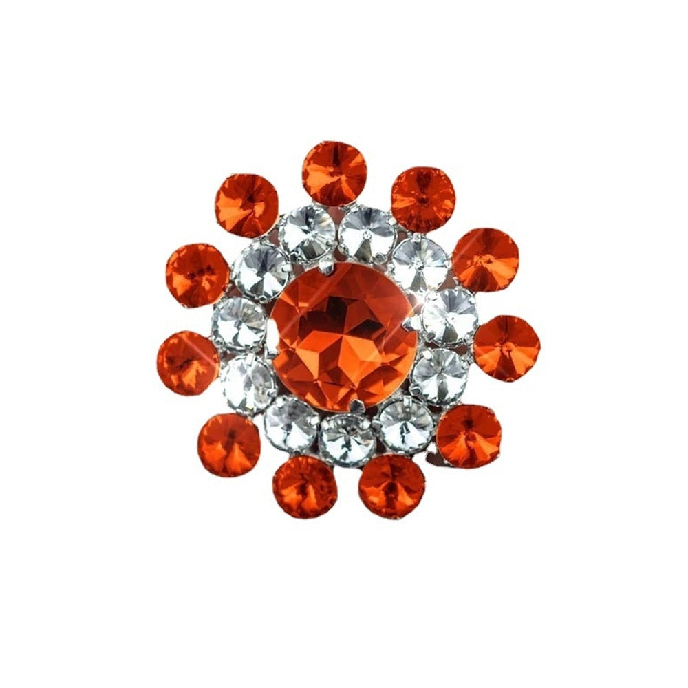 Round Crystal Exaggerated Exaggerated Crystal Finger Ring Adjustable Jewelry