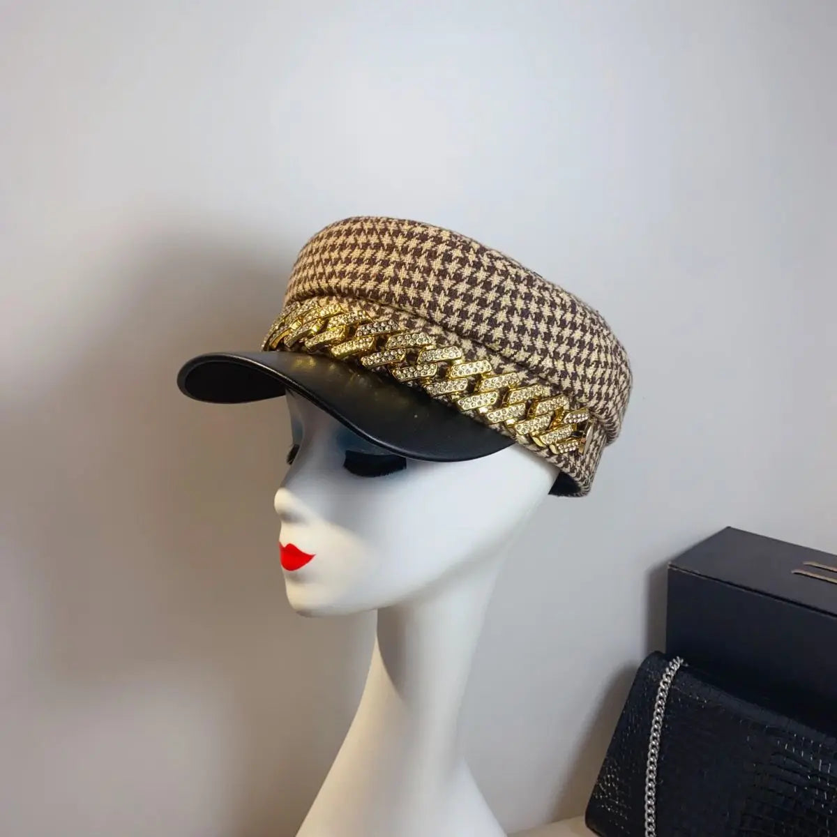 Rhinestone Chain Navy Hat