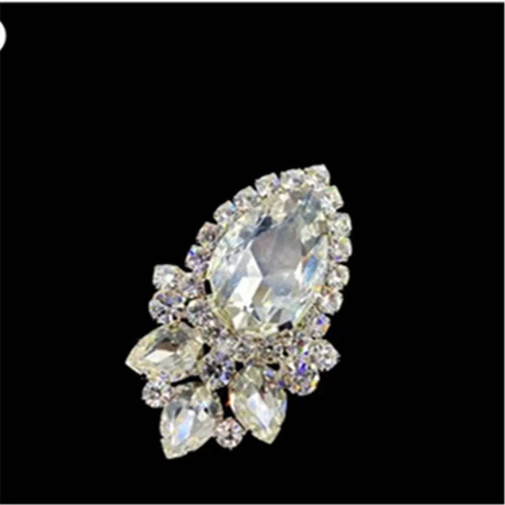 Shiny Crystal Oversized Water Drop Finger Ring