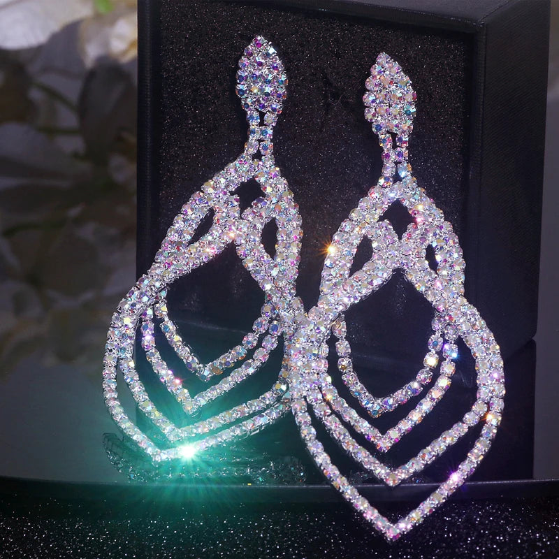 Crystal Long Drop Earrings