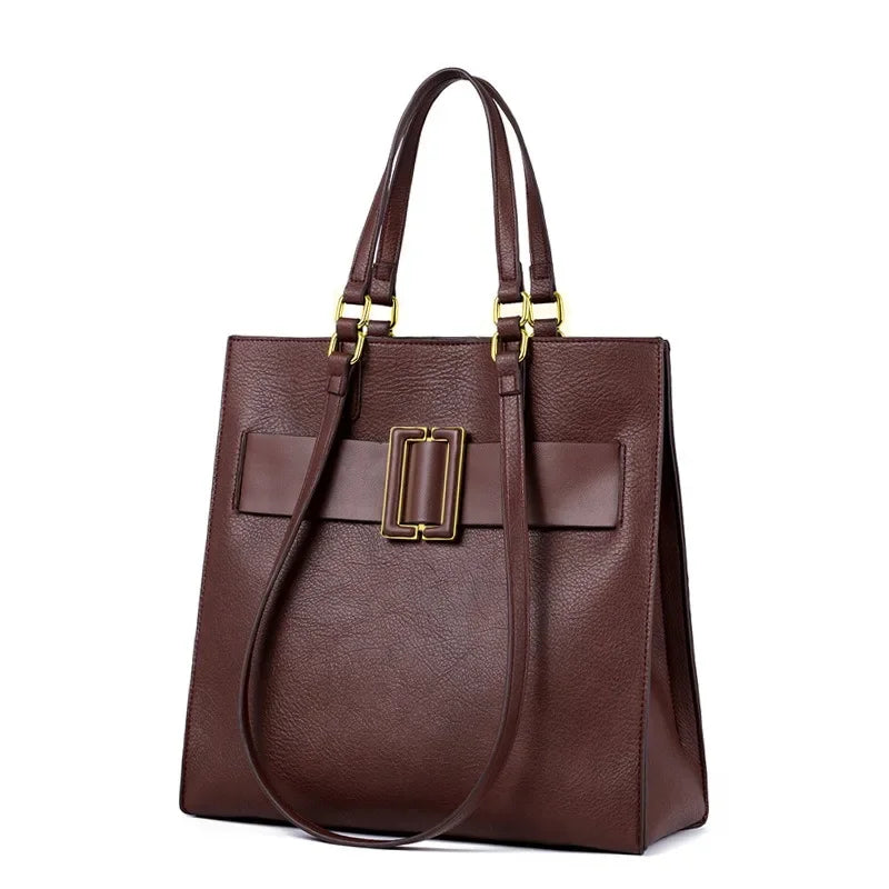 Vertical Square Shoulder Handbag with Large Capacity