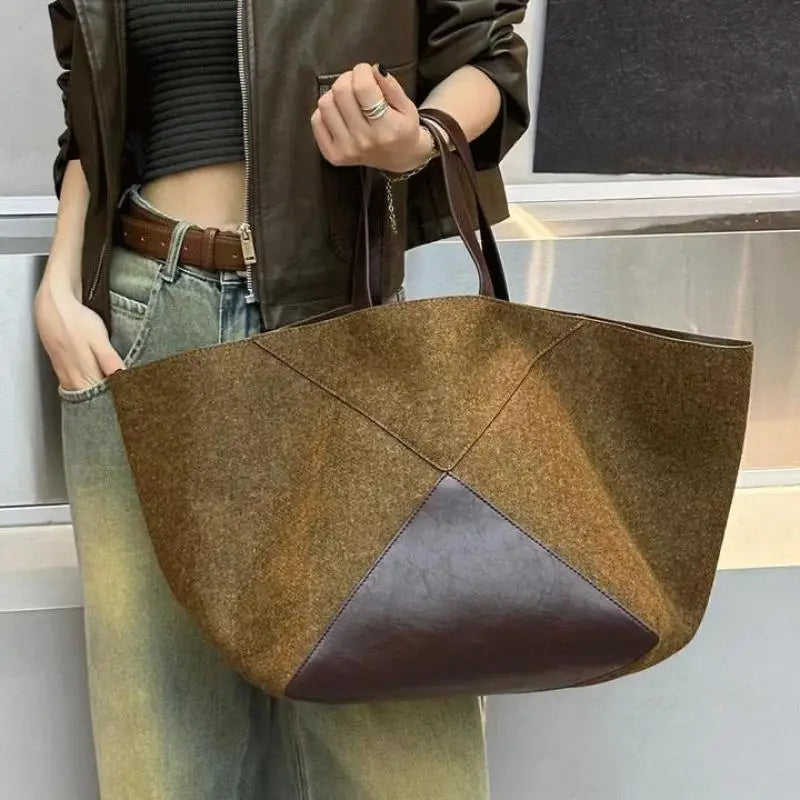 Bucket Tote Bag French Vintage Shoulder Bag