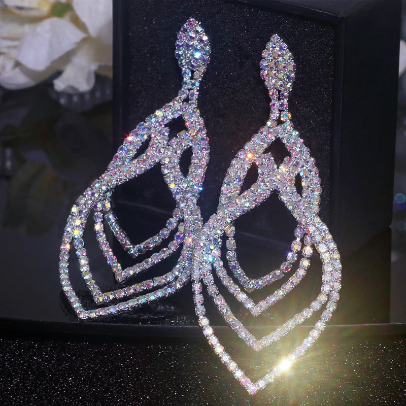 Crystal Long Drop Earrings