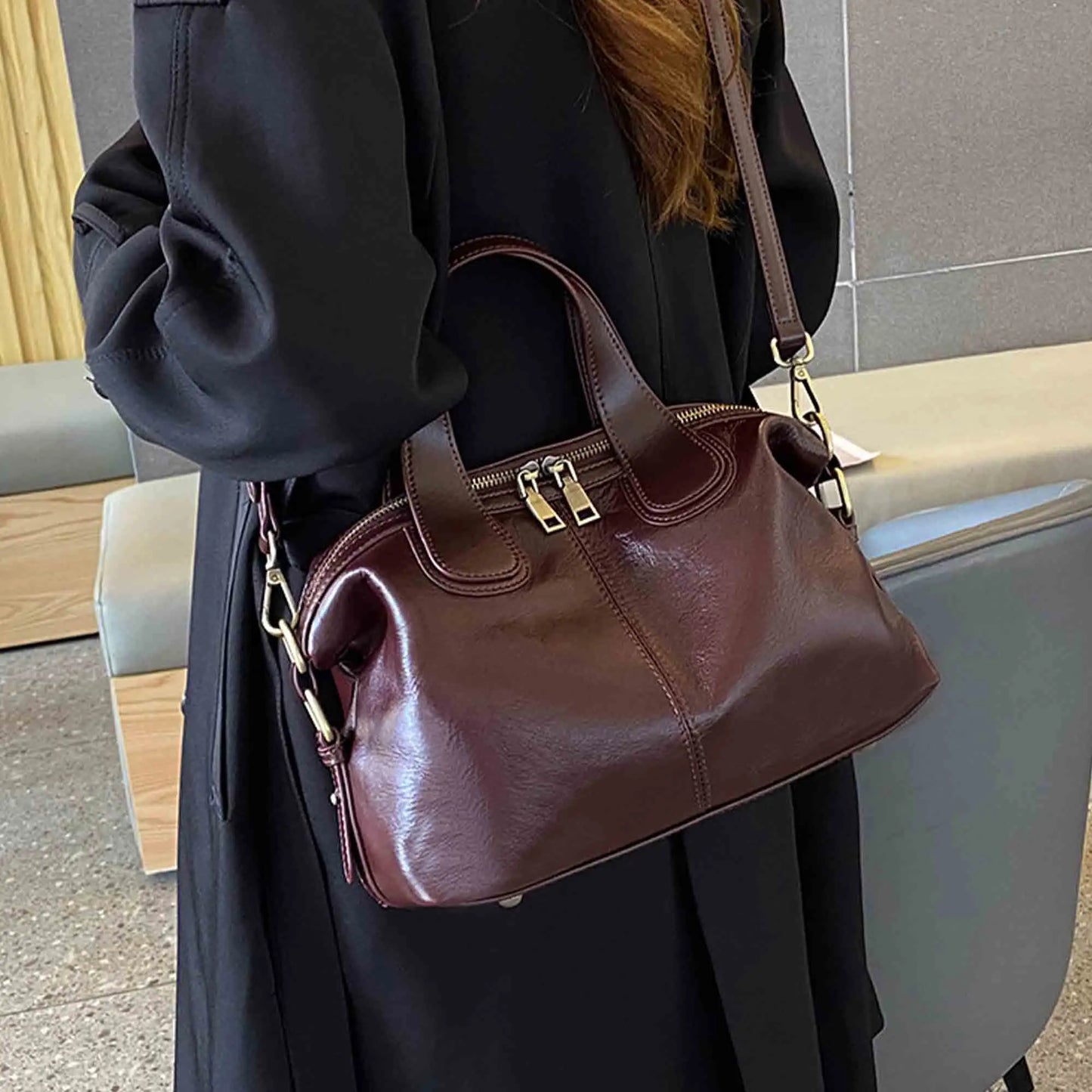 Vintage Genuine Leather Retro Shoulder Handbag