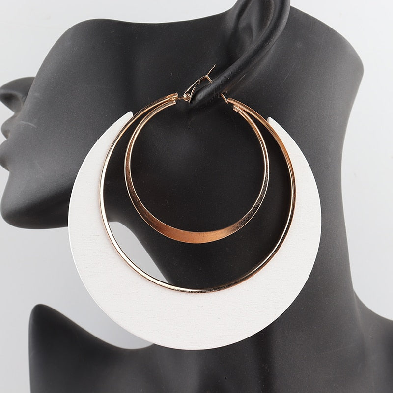 Gold Hoop Earrings can mixed white,red and yellow color