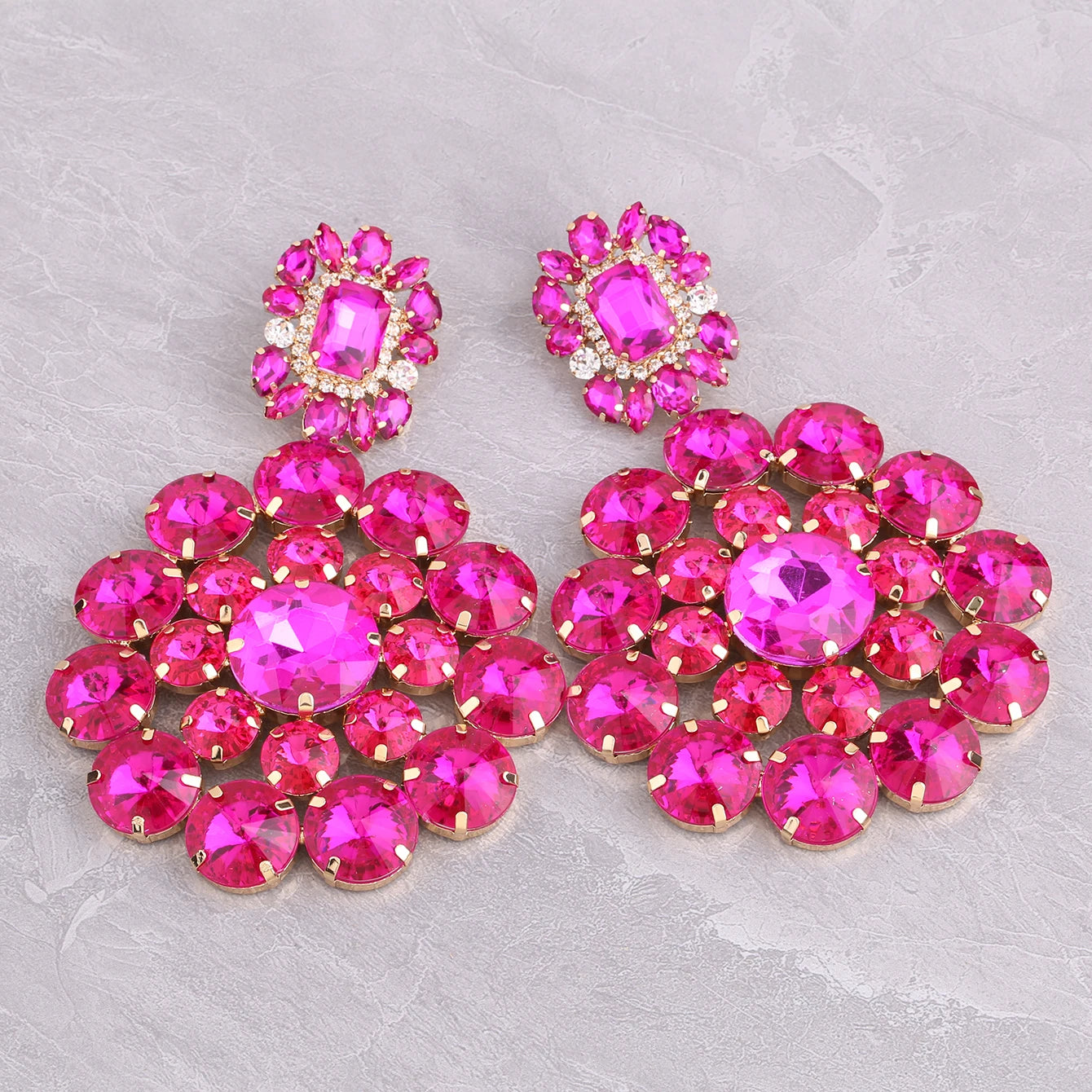 Big Rhinestone Drop Dangle Earrings
