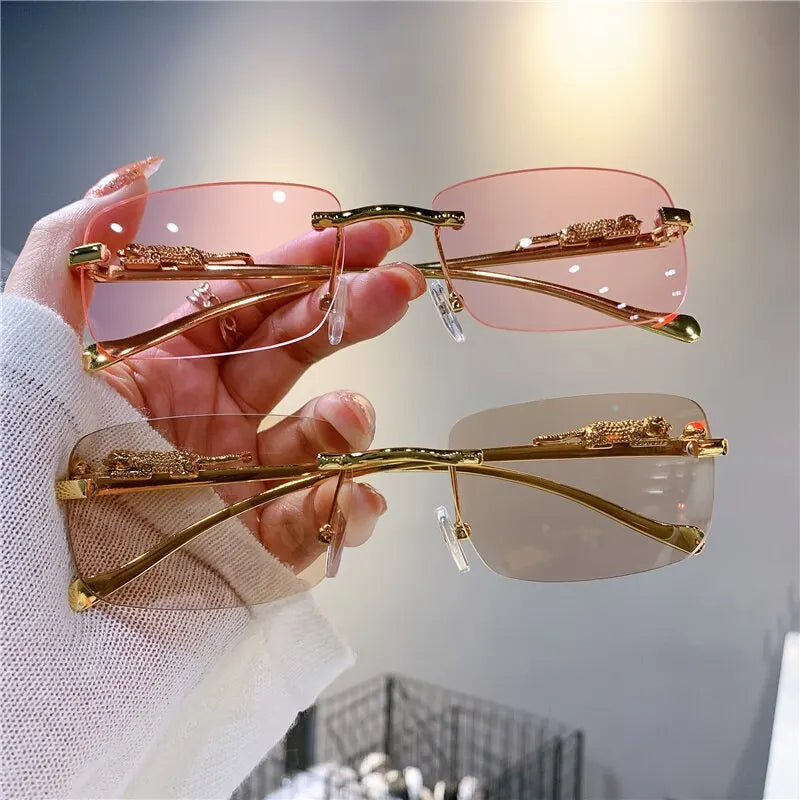 Vintage Sunglasses Rimless Cut Edge Sunglasses