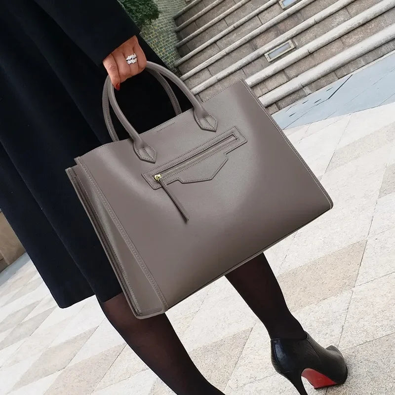 Leather New High Capacity Women's Commuter Bag Light Luxury Brand One Shoulder Crossbody Handbag