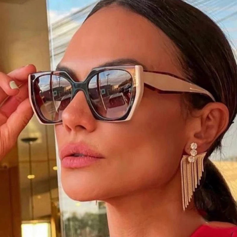 Retro Polygon Cat Eye Colorful Sunglasses