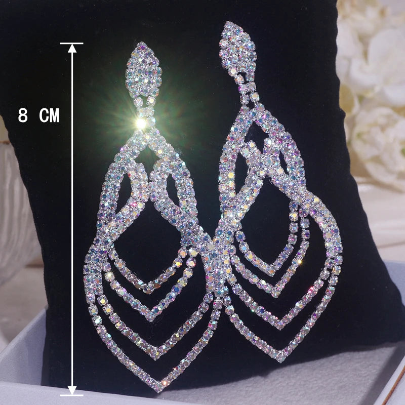 Crystal Long Drop Earrings