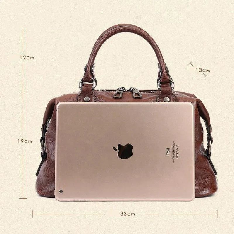 Vintage Genuine Leather Women's Tote Handbag