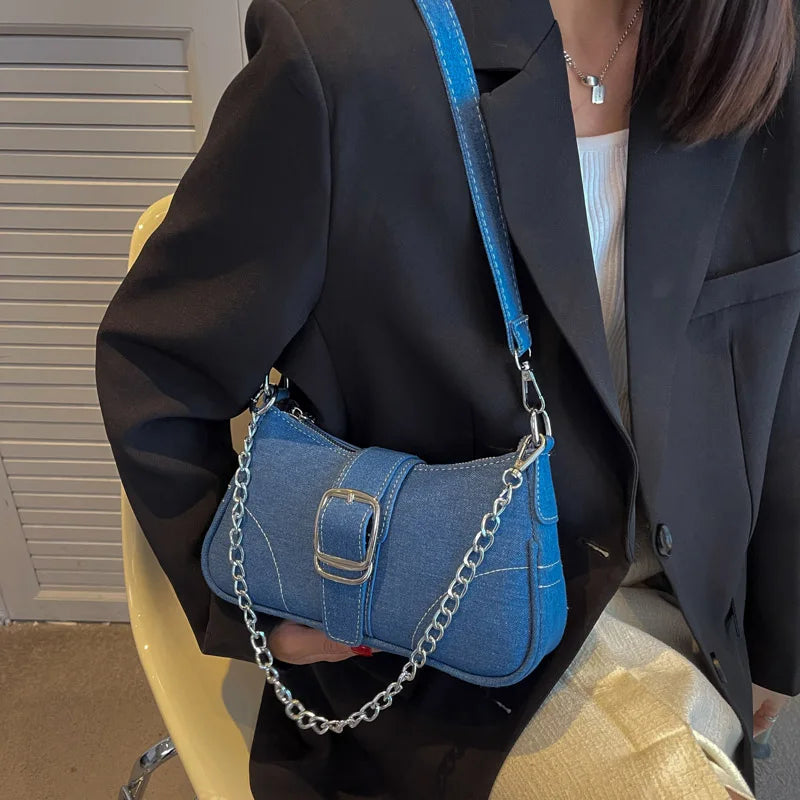 Denim Casual Underarm Shoulder Bag