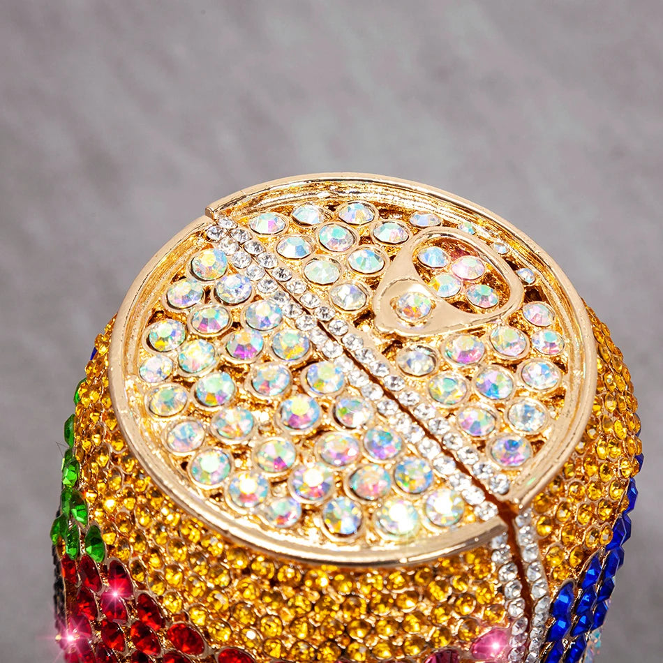 Coke Cans Diamond Evening Clutch Bag 2021 Novelty Soda Beer Cans Crystal Rhinestone Purses And Handbags Designer High Quality