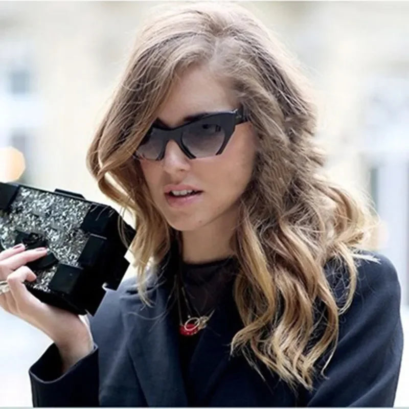 Sexy Cat Eye Glasses Half Frame Spcial Sunglasses Women Vintage Red Black Sunglasses Transparent Shades Ladies UV400