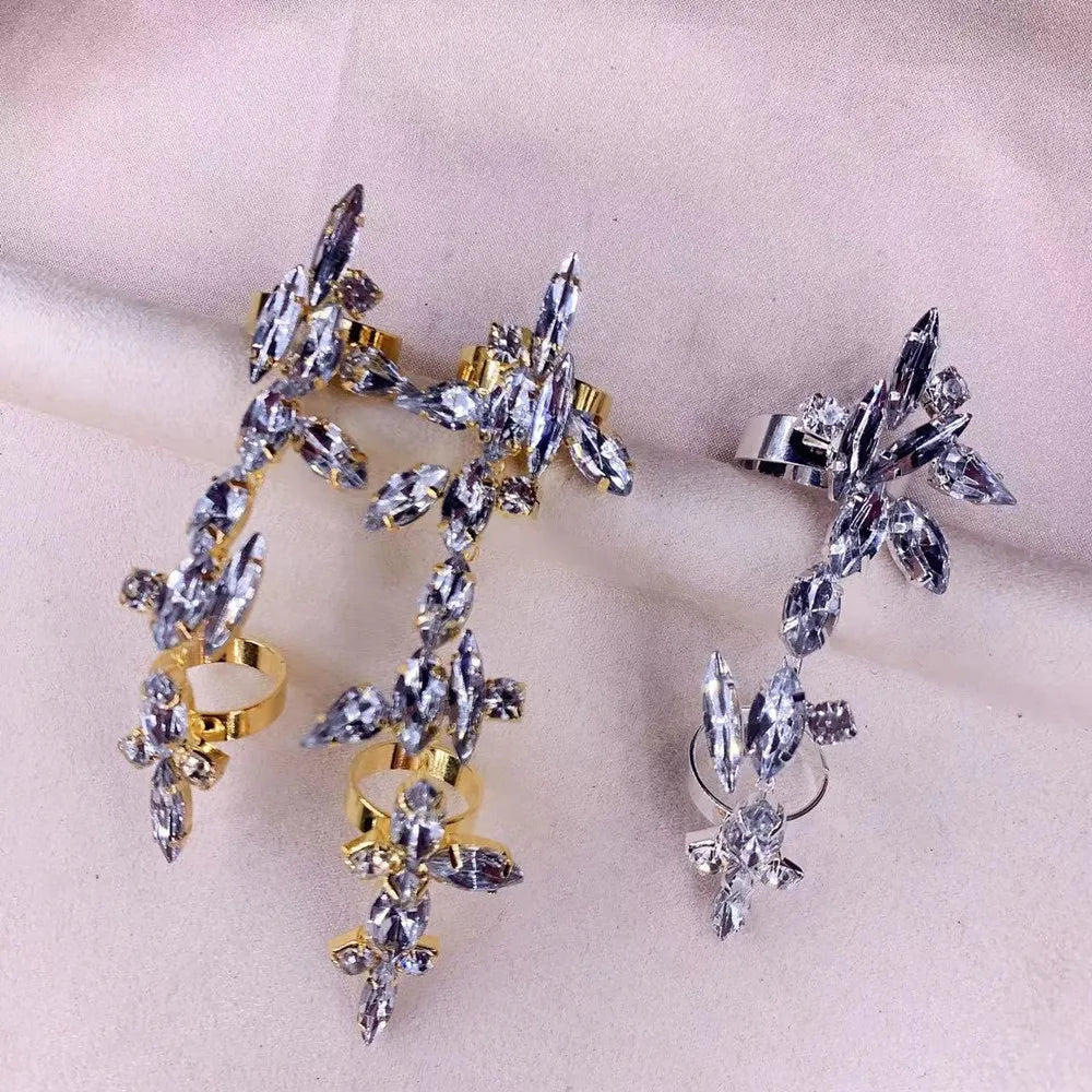 Handmade Crystal Adjustable Statement Rings 3PCS