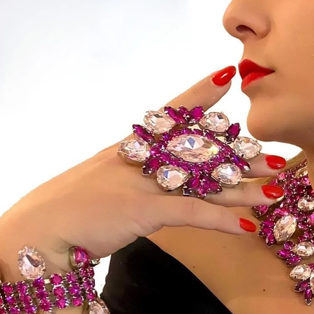 Fashion Crystal Exaggerate Finger Rings