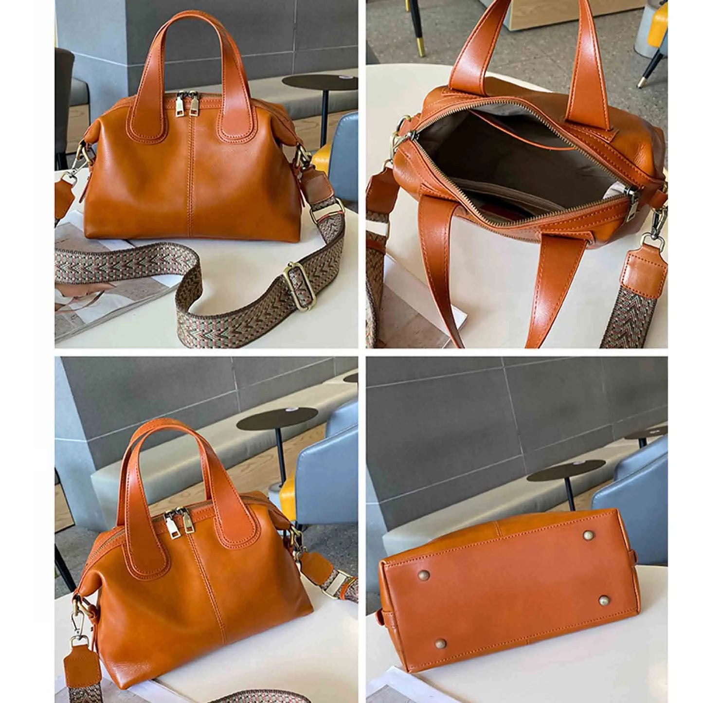 Vintage Genuine Leather Retro Shoulder Handbag