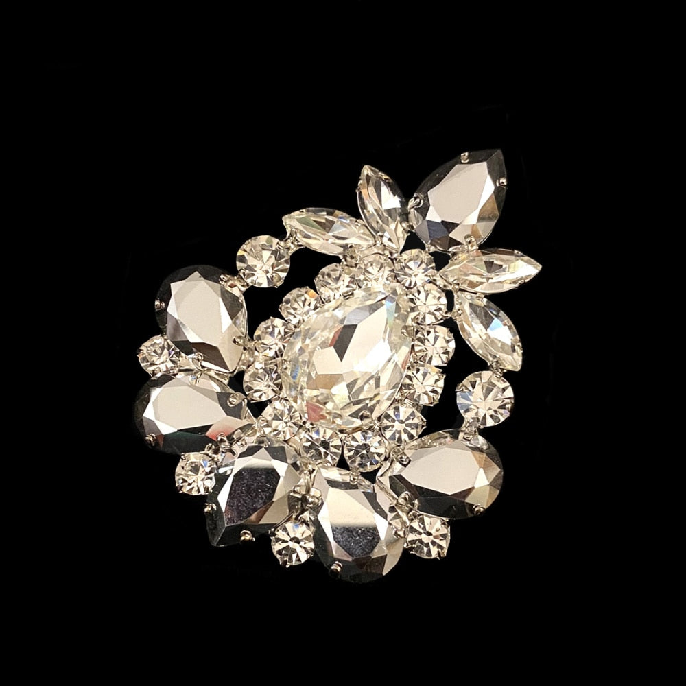 Exaggerated Crystal Open Rings Adjustable Jewelry Rhinestone Gemstone Accessories