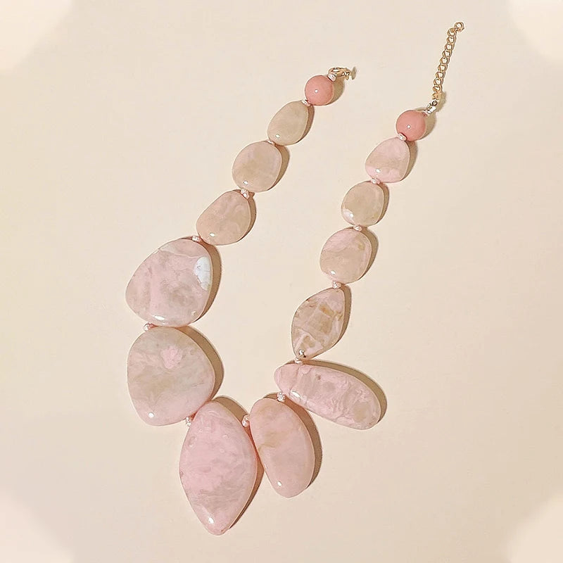 Colorful Chain Big Necklaces for Women Girls Multi Color