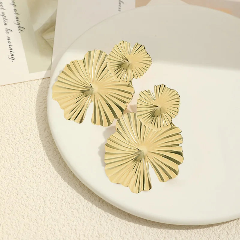 Big Exaggerated Flower Dangle Earrings