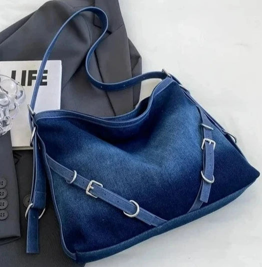 Denim Large Capacity Shoulder Messenger Bag