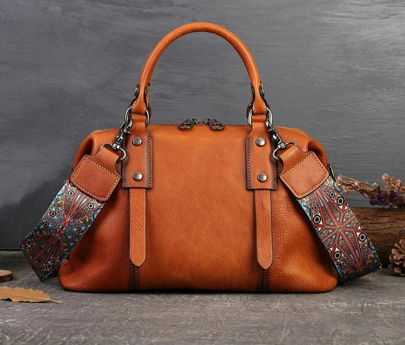 Vintage Genuine Leather Women's Tote Handbag