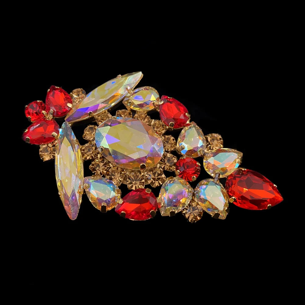 Red Rhinestone Exaggerated Rings