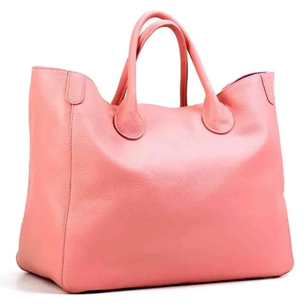 Genuine Leather Bucket Tote