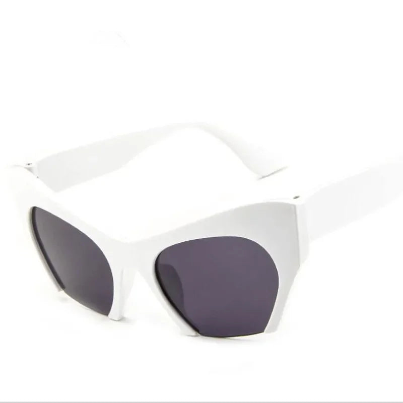 Sexy Cat Eye Glasses Half Frame Spcial Sunglasses Women Vintage Red Black Sunglasses Transparent Shades Ladies UV400