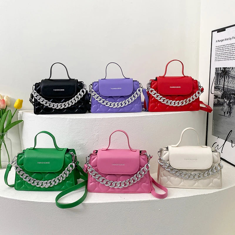Thick Chain Crossbody Bag Shoulder Tote Clutches