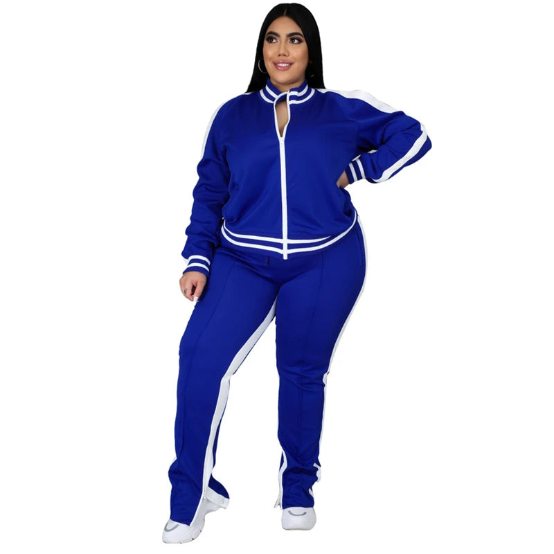 Plus Size Two Piece Set Women Jogger
