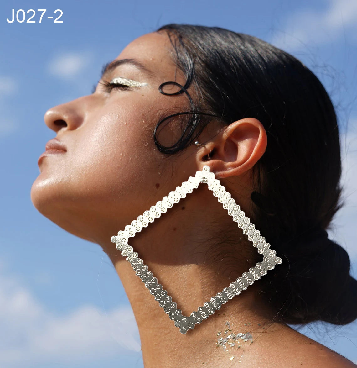 Trendy Geometric Big Hoop Earrings For Women Large Square Earrings Gold Color Statement Earring Jewelry