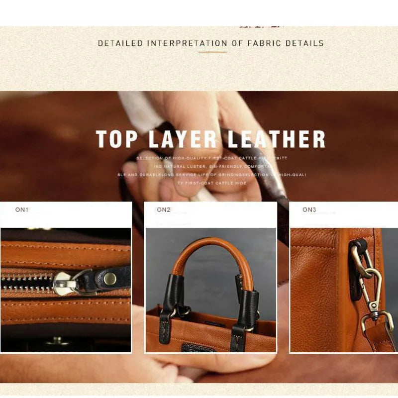 Genuine Leather Luxury Vintage Handbag