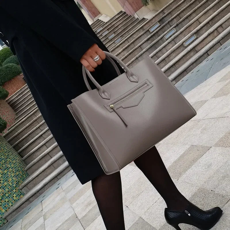 Leather New High Capacity Women's Commuter Bag Light Luxury Brand One Shoulder Crossbody Handbag