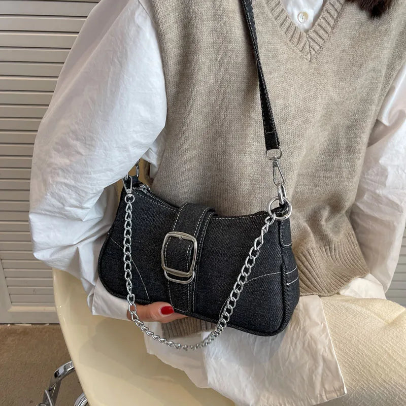 Denim Casual Underarm Shoulder Bag