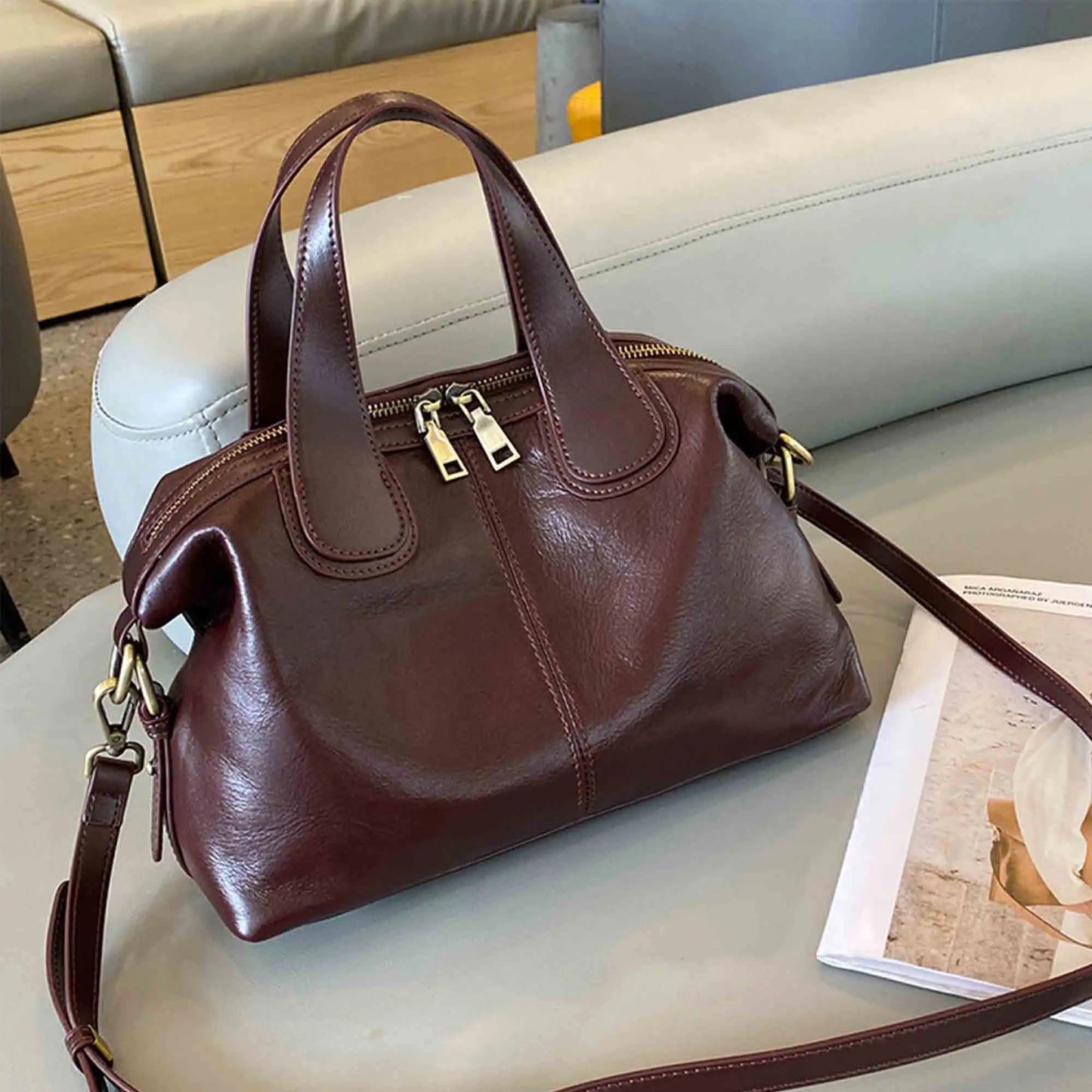 Vintage Genuine Leather Retro Shoulder Handbag