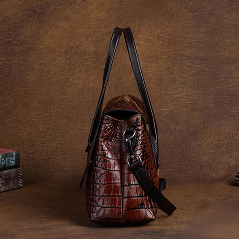 Genuine Leather Women Tote Messenger Shoulder Bag + Key Case Cowhide Luxury Female Top Handle Cross Body Bags Purse Handbag