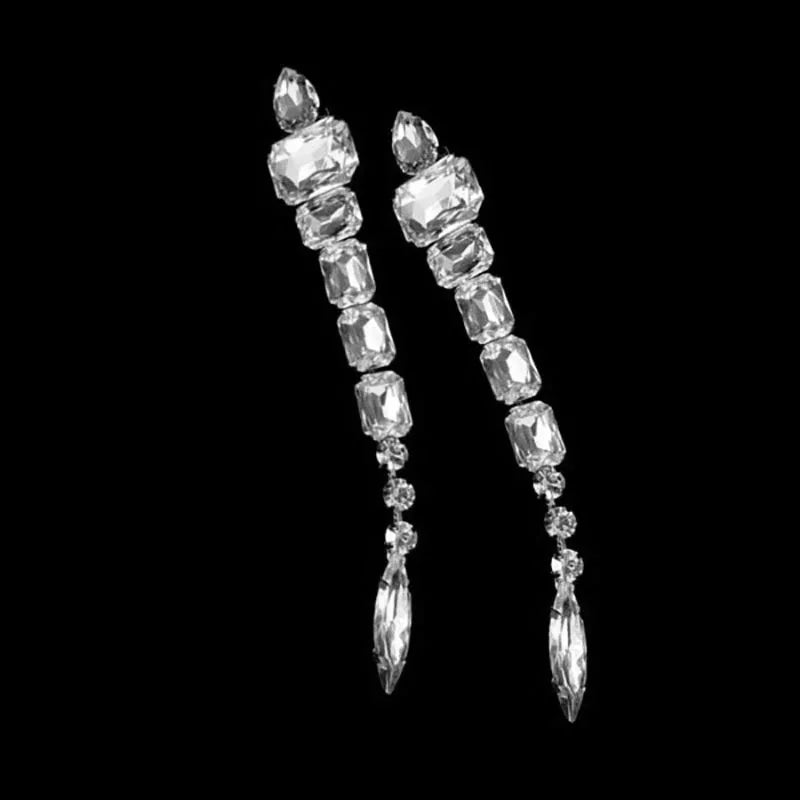 Crystal Long Drop Dangle Earrings