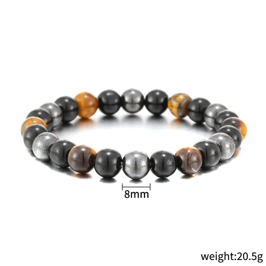 Natural Black Obsidian Hematite Tiger Eye Beads Bracelets Men for Magnetic Health Protection Soul Jewelry Pulsera Hombre