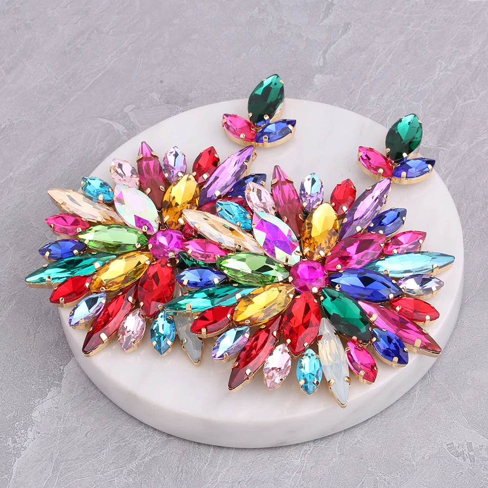 Exaggerated Pendant Crystal Earrings