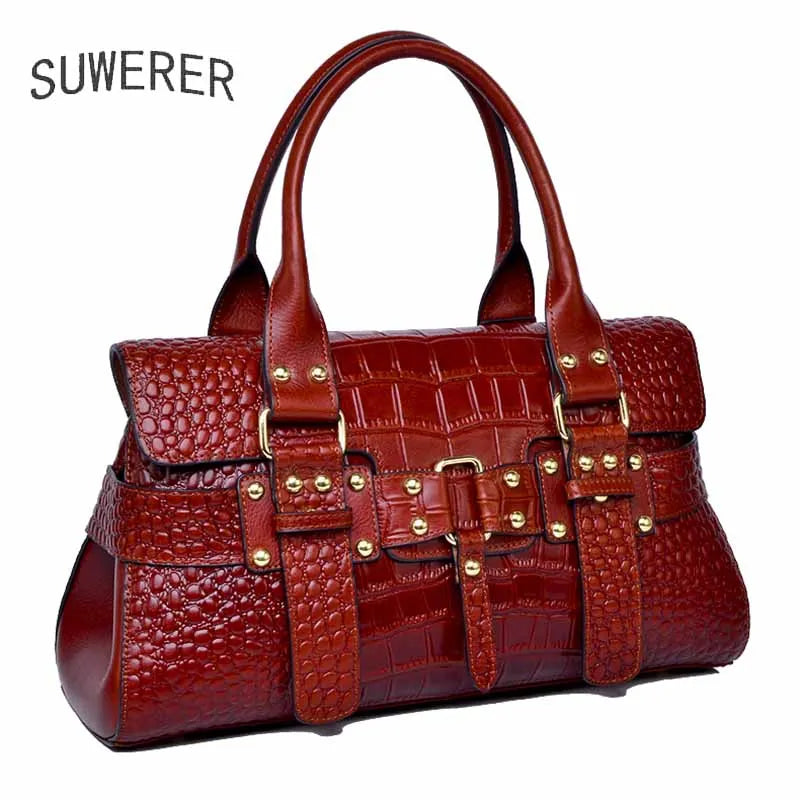 SUWERER luxury bag Genuine Leather women's bag 2022 trend famous brand luxury designer handbag real leather Female bag