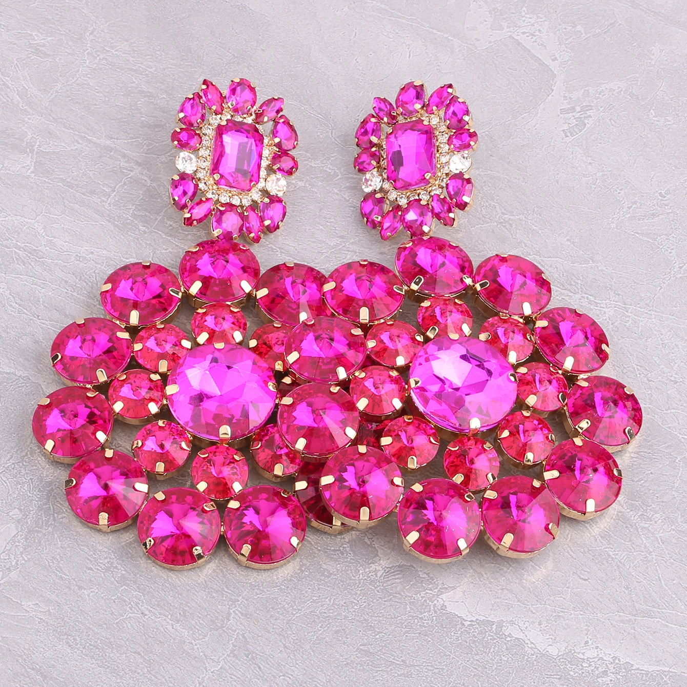 Big Rhinestone Drop Dangle Earrings