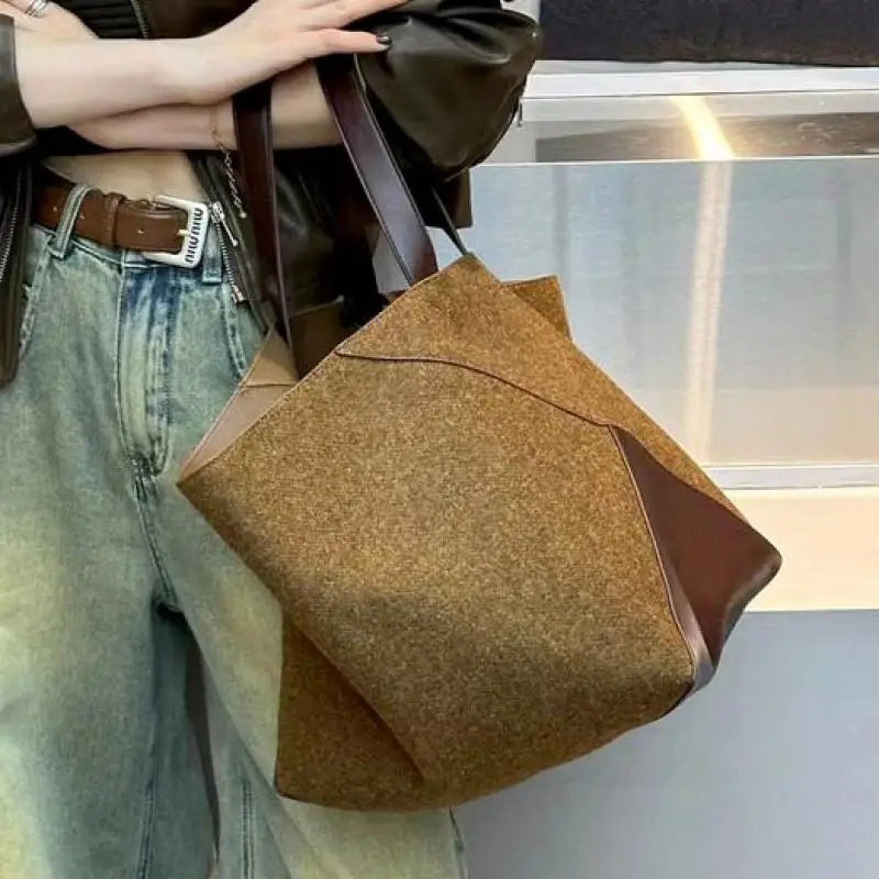 Bucket Tote Bag French Vintage Shoulder Bag