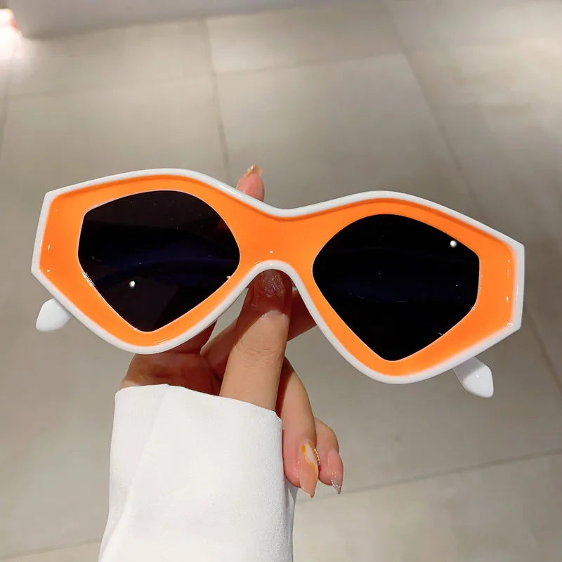 KAMMPT New Polygon Sunglasses Men Stylish Vintage Candy Color Eyewear Women 2023 Trendy Retro Luxury Brand Designer UV400 Shades