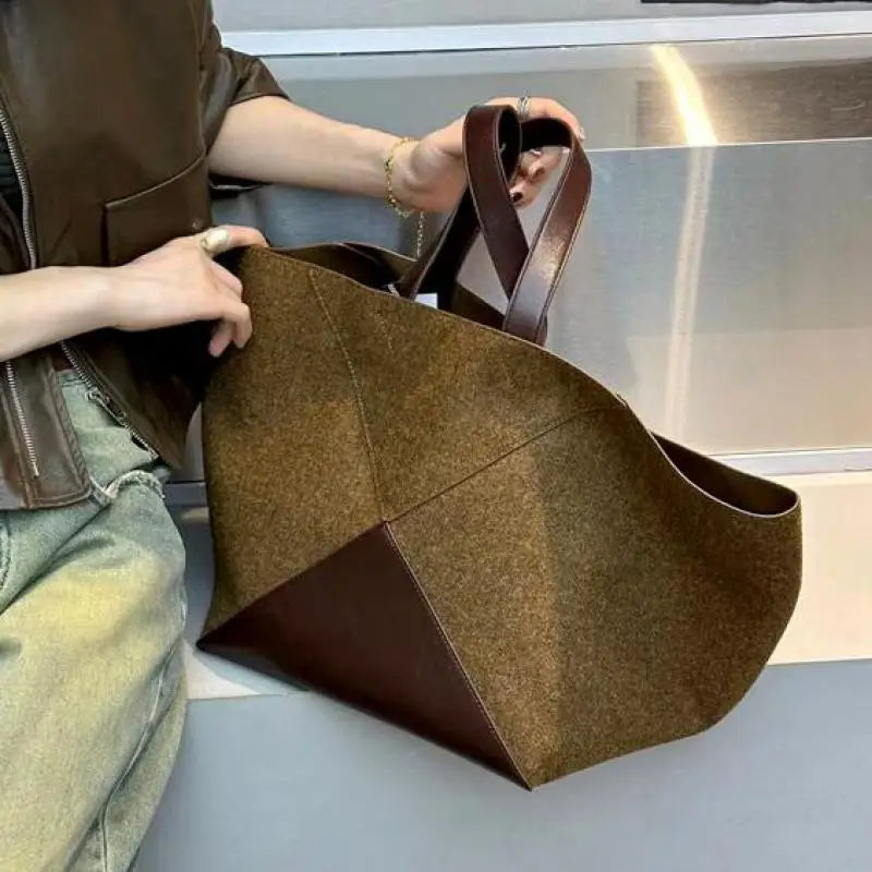 Bucket Tote Bag French Vintage Shoulder Bag