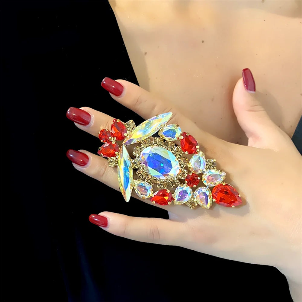 Exquisite Sparkling Red Rhinestone Set