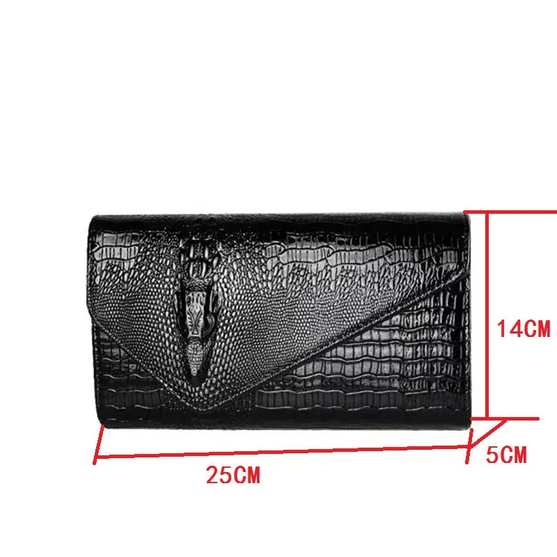 Luxury Crocodile Bags Women Leather Chain Crossbody Bags Clutch