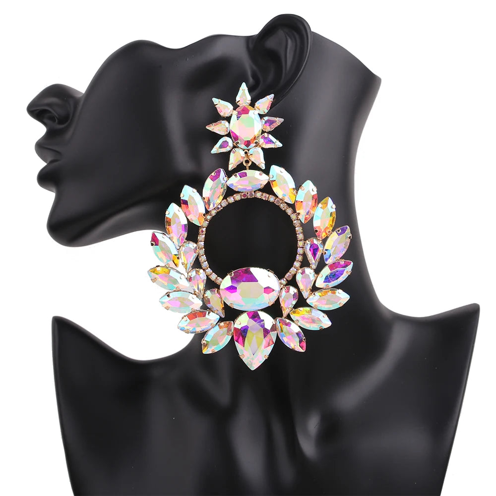Statement Earrings Oversize Round Bright Dangle