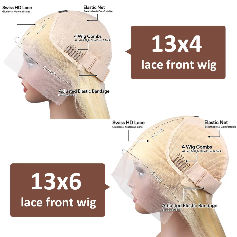 HD Lace Frontal 3X6 Hd Lace Wig 13X4 Blonde Lace Front Human Hair Glueless