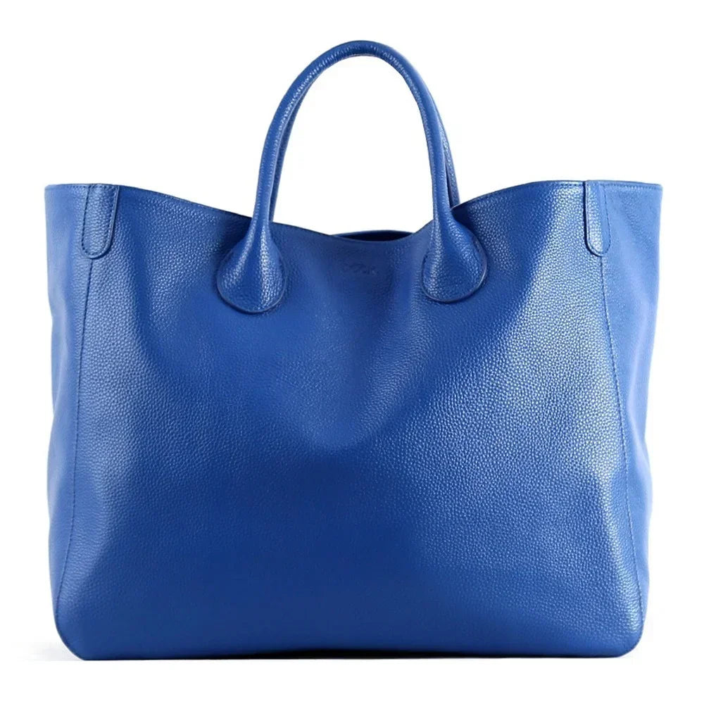 Genuine Leather Bucket Tote